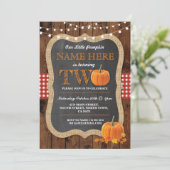 Citrouille 2e fête d'anniversaire DEUX Invitation (Debout devant)