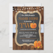 Citrouille 2e fête d'anniversaire DEUX Invitation  (Devant)