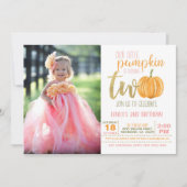 Citrouille 2e Invitation anniversaire pour fille a (Devant)