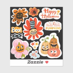 Citrouille amusante Halloween autocollants mignons