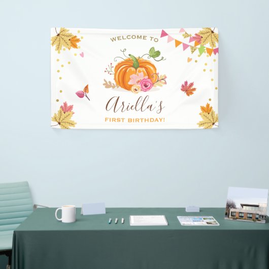 Citrouille Anniversaire Bannière Automne Automne F (Salon professionnel)