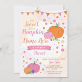Citrouille Anniversaire Invitation Fall Rose Girl  (Devant)