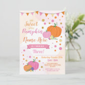 Citrouille Anniversaire Invitation Fall Rose Girl  (Debout devant)