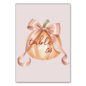 Citrouille aquarelle Bow rose Numéro de table Sign (Par défaut)