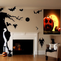 Citrouille au clair de lune | AI Art Poster