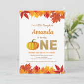 Citrouille Automne Anniversaire Invitation Parties (Debout devant)
