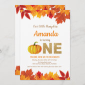 Citrouille Automne Anniversaire Invitation Parties (Devant / Derrière)