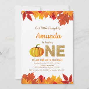 Citrouille Automne Anniversaire Invitation Parties