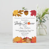 Citrouille Automne Baby shower Automne Invitation (Debout devant)
