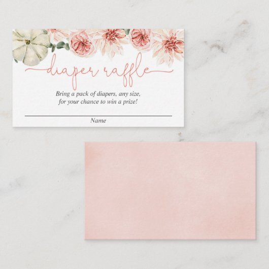 Citrouille automne baby shower de la couche cartes (Devant / Derrière)