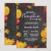 Citrouille Automne Baby shower fille invitation Ch (Devant / Derrière)