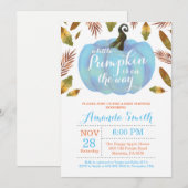 Citrouille Automne Baby shower Invitation (Devant / Derrière)
