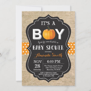 Citrouille Automne Baby shower Invitation Carte Bu