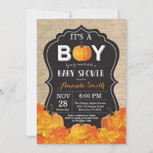Citrouille Automne Baby shower Invitation Carte Bu
