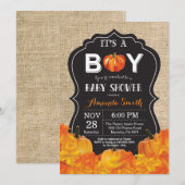 Citrouille Automne Baby shower Invitation Carte Bu (Devant / Derrière)