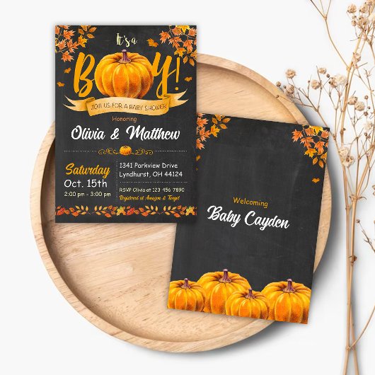 Citrouille Automne Baby shower Invitation C'est un