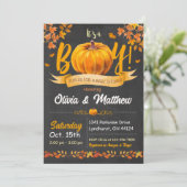 Citrouille Automne Baby shower Invitation C'est un (Debout devant)