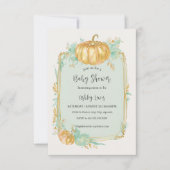 Citrouille automne Baby shower invitation Gold cit (Devant)