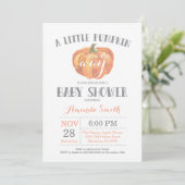 Citrouille Automne Baby shower Invitation Orange G (Debout devant)