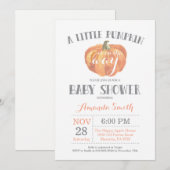 Citrouille Automne Baby shower Invitation Orange G (Devant / Derrière)