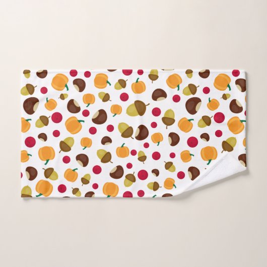 Citrouille Automne Berries Châtaigner Acorn Motif (Serviette à main)