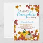 Citrouille Automne Blue Boy Baby shower invitation (Devant / Derrière)