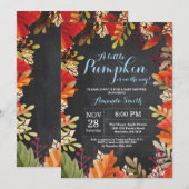 Citrouille Automne Boy Baby shower Invitation (Devant / Derrière)