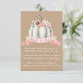 Citrouille Automne Carte de demande de réservation (Debout devant)