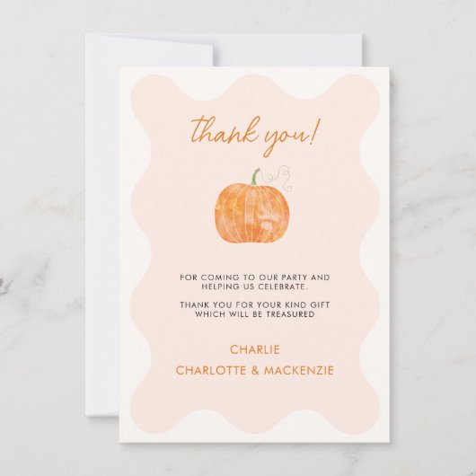 Citrouille Automne Carte de remerciements d'automn (Devant)