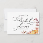 Citrouille Automne Fête des mariées automne Cartes (Dos)