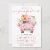 Citrouille Automne Fille Bébé Douche Invitation Ca (Devant)