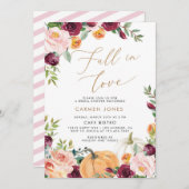 Citrouille Automne Floral Bridal Douche Invitation (Devant / Derrière)
