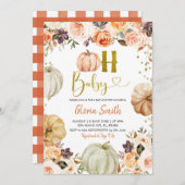 Citrouille Automne Oh Baby Baby shower Invitation (Devant / Derrière)