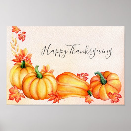 Citrouille automne | Poster de Thanksgiving (Devant)