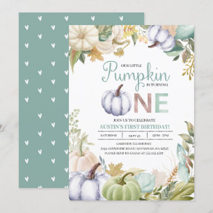 Citrouille Automne Premier anniversaire Invitation