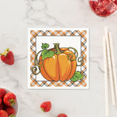 Citrouille automne serviettes en papier saisonnier (En situation)