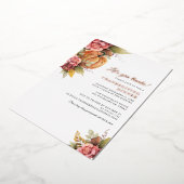 Citrouille automne Thanksgiving Invitation Rose or (Rotation)