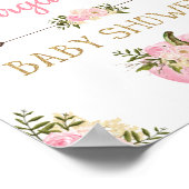 Citrouille Baby shower Affiche de bienvenue rose f (Coin)