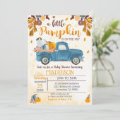 Citrouille Baby shower Invitation Camion Citrouill (Debout devant)