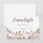Citrouille Baby shower rose  Déchets Carte Raffle (Devant / Derrière)