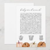 Citrouille Baby Word Recherche Carte de jeu (Devant / Derrière)