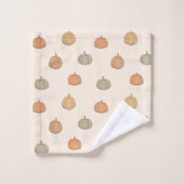 Citrouille beige boho neutre Halloween automne mue (Gant de toilette)