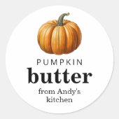 Citrouille beurre cuisine maison étiquette (Devant)