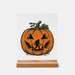 Citrouille Bigfoot Vintage Design Vectoriel Hallow
