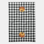 Citrouille Black Buffalo Check serviette de cuisin (Vertical)