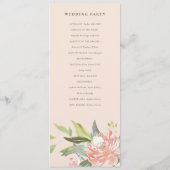 Citrouille blanc Blush Flora Mariage programme de  (Dos)