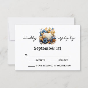 Citrouille blanc Elégant Chute Jardin Mariage RSVP