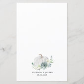 Citrouille blanc Elégant Succulent Automne Cartes  (Dos)