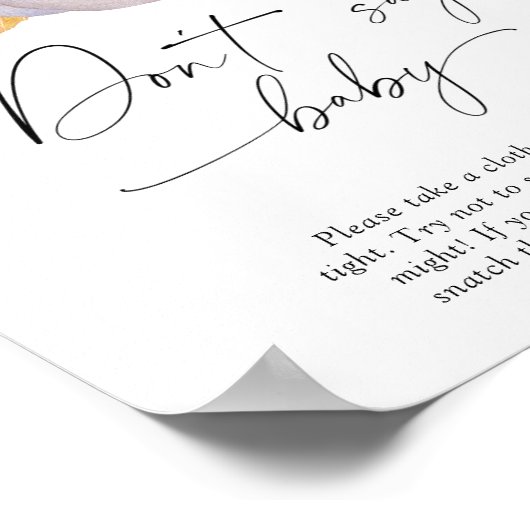 Citrouille blanc - Ne pas dire Poster bébé (Coin)