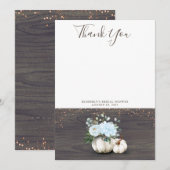 Citrouille blanche rustique bois Merci (Devant / Derrière)